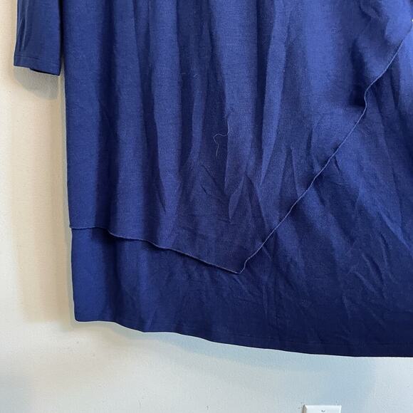 Soft Surroundings Marla Dress Womens Sz M Lagonlook Blue Knit V-Neck Midi Blue - Picture 5 of 12